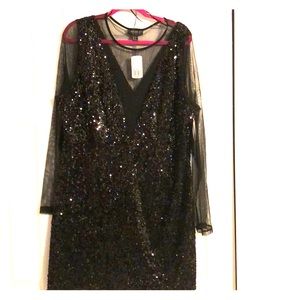 Sequin low plunge dress